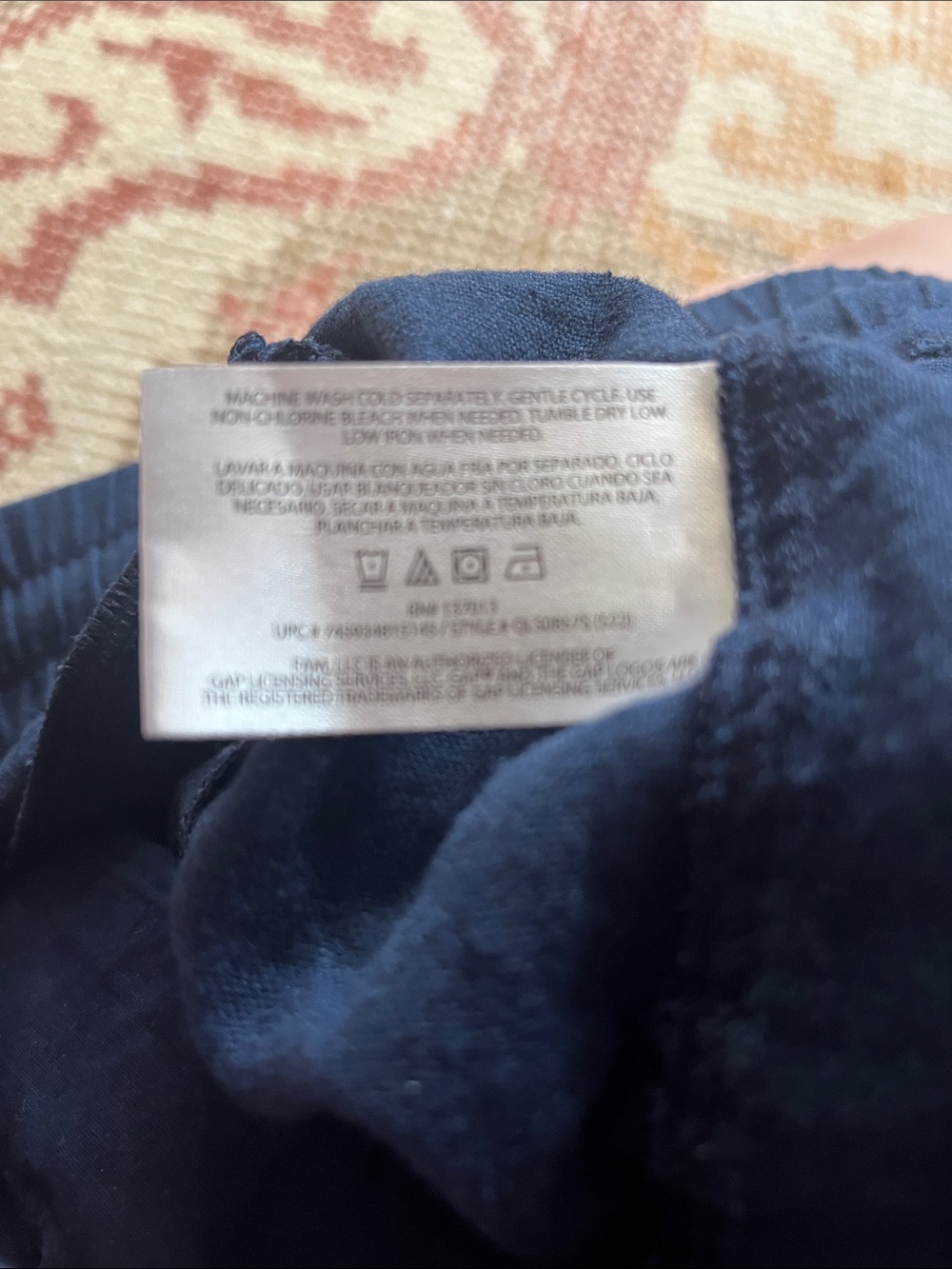 Gap Navy Linen Drawstring Shorts Large Elastic Waist EUC - Picture 7 of 8